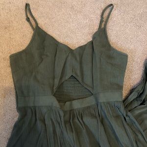 Green floor length dress